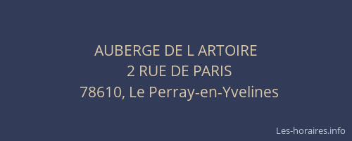 AUBERGE DE L ARTOIRE