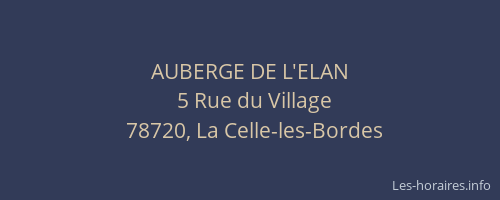 AUBERGE DE L'ELAN