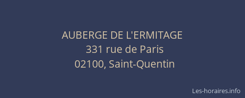 AUBERGE DE L'ERMITAGE