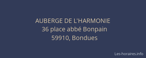 AUBERGE DE L'HARMONIE