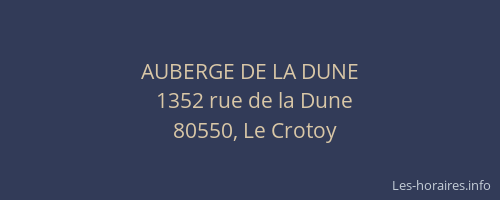 AUBERGE DE LA DUNE