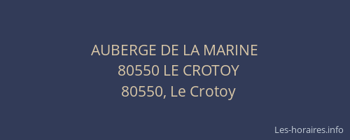 AUBERGE DE LA MARINE