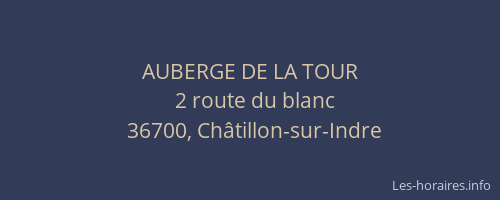 AUBERGE DE LA TOUR