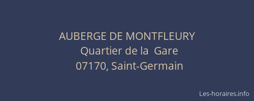 AUBERGE DE MONTFLEURY