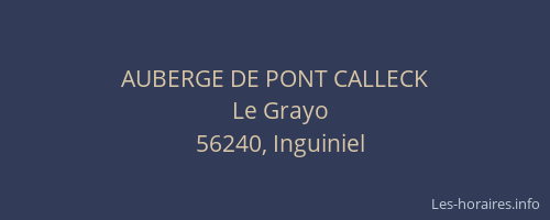 AUBERGE DE PONT CALLECK
