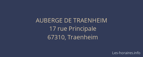 AUBERGE DE TRAENHEIM