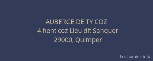 AUBERGE DE TY COZ
