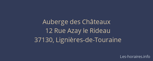 Auberge des Ch&acirc;teaux