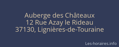 Auberge des Châteaux