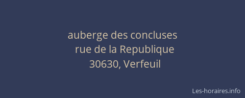 auberge des concluses