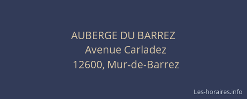 AUBERGE DU BARREZ