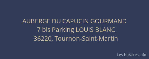 AUBERGE DU CAPUCIN GOURMAND