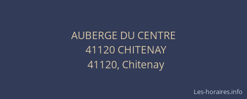 AUBERGE DU CENTRE