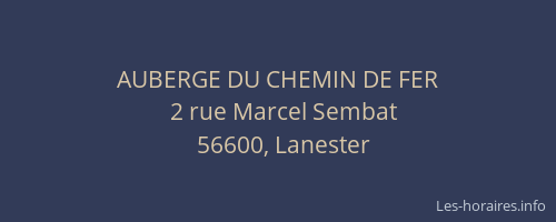 AUBERGE DU CHEMIN DE FER