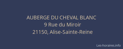 AUBERGE DU CHEVAL BLANC