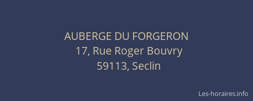 AUBERGE DU FORGERON