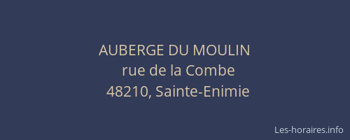 AUBERGE DU MOULIN