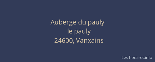 Auberge du pauly