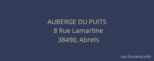 AUBERGE DU PUITS