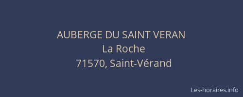 AUBERGE DU SAINT VERAN