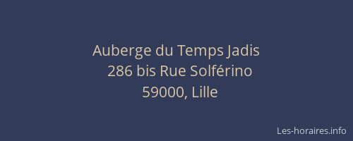 Auberge du Temps Jadis