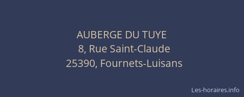 AUBERGE DU TUYE