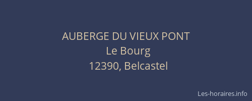 AUBERGE DU VIEUX PONT