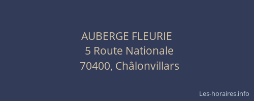 AUBERGE FLEURIE