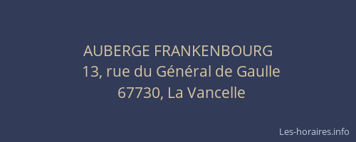 AUBERGE FRANKENBOURG
