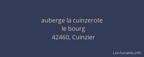 auberge la cuinzerote