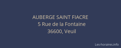 AUBERGE SAINT FIACRE