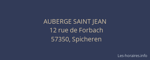 AUBERGE SAINT JEAN