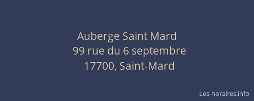 Auberge Saint Mard