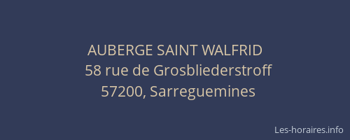 AUBERGE SAINT WALFRID