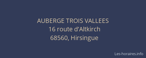 AUBERGE TROIS VALLEES
