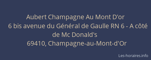 Aubert Champagne Au Mont D'or