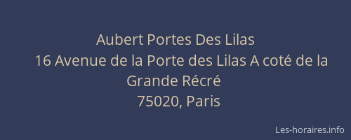 Aubert Portes Des Lilas