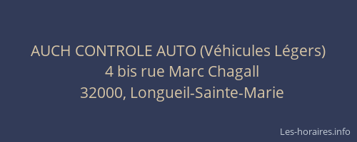 AUCH CONTROLE AUTO (V&eacute;hicules L&eacute;gers)