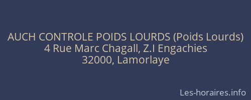 AUCH CONTROLE POIDS LOURDS (Poids Lourds)