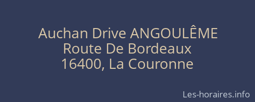 Auchan Drive ANGOULÊME