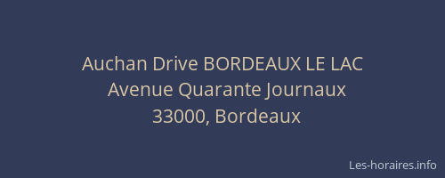 Auchan Drive BORDEAUX LE LAC