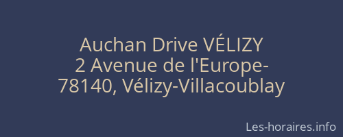 Auchan Drive VÉLIZY