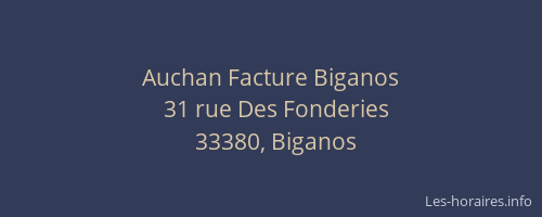 Auchan Facture Biganos