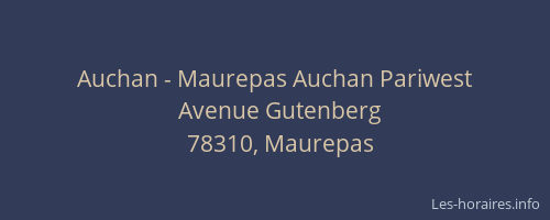 Auchan - Maurepas Auchan Pariwest