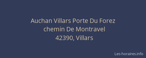 Auchan Villars Porte Du Forez