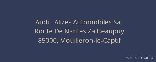 Audi - Alizes Automobiles Sa