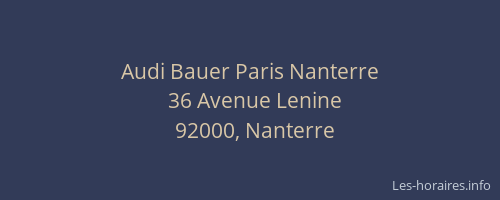 Audi Bauer Paris Nanterre