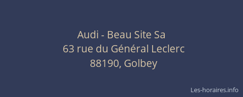 Audi - Beau Site Sa