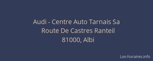 Audi - Centre Auto Tarnais Sa