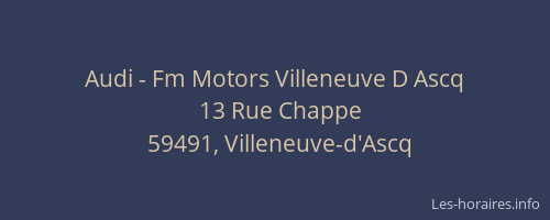 Audi - Fm Motors Villeneuve D Ascq